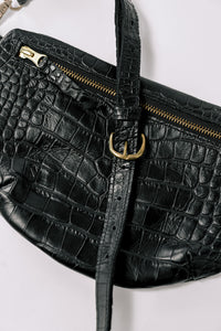 The Midi Sling, Black Croco