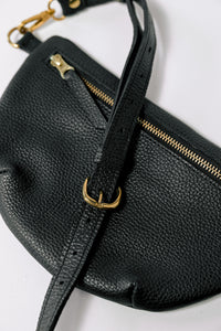 Sling Bag, Pebbled Black