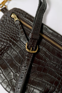 The Midi Sling, Espresso Croco