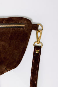 Sling Bag, Chocolate Suede