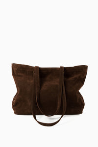 The Tote Bag, Chocolate Suede