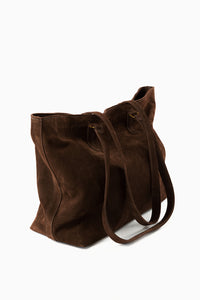 The Tote Bag, Chocolate Suede