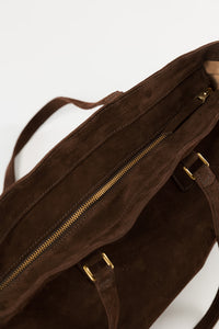 The Tote Bag, Chocolate Suede