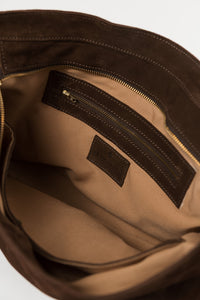 The Tote Bag, Chocolate Suede