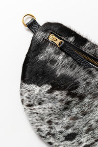Cow Hair 8: Midi Sling, Pebbled Black