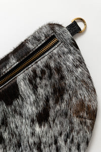 Cow Hair 8: Midi Sling, Pebbled Black