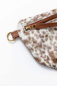 Cow Hair 15: Sling Bag, Pebbled Cognac