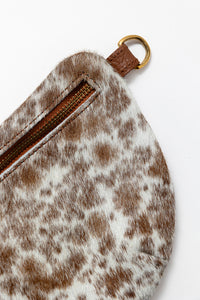 Cow Hair 15: Sling Bag, Pebbled Cognac