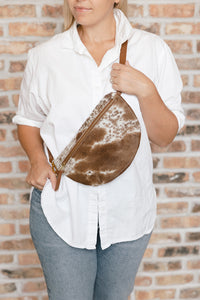 Cow Hair 14: Midi Sling, Cognac