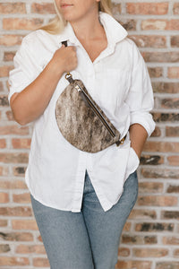 Cow Hair 16: Sling Bag, Mocha