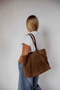 The Tote Bag, Caramel Suede