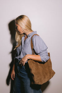 The Tote Bag, Caramel Suede