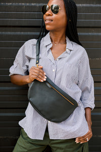 The Big Sling Bag, Pebbled Black