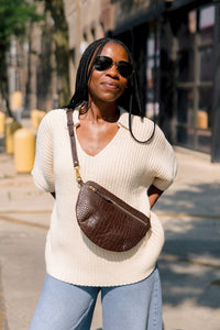 The Midi Sling, Espresso Croco