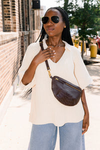 The Midi Sling, Espresso Croco