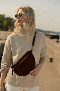 The Midi Sling, Chocolate Suede