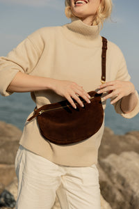 The Big Sling Bag, Chocolate Suede
