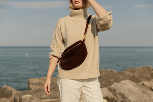The Big Sling Bag, Chocolate Suede