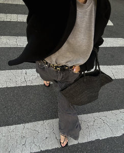 Sisal Market Tote, Black (pre-order)