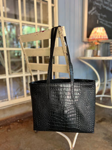The Tote Bag, Black Croco – ABBY ALLEY