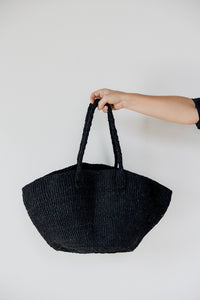 Sisal Market Tote, Black